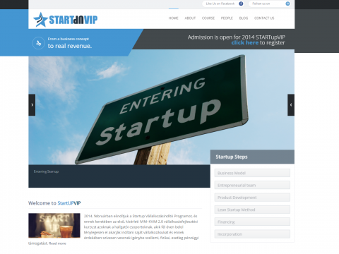 Innovatív Startup weboldal fejlesztése